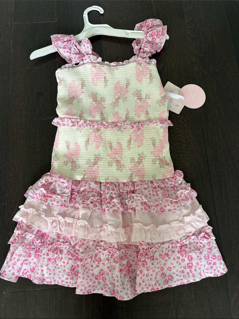 NWT LoveShackFancy x Target Girls Maya Pink Floral Smocked Dress Size 12